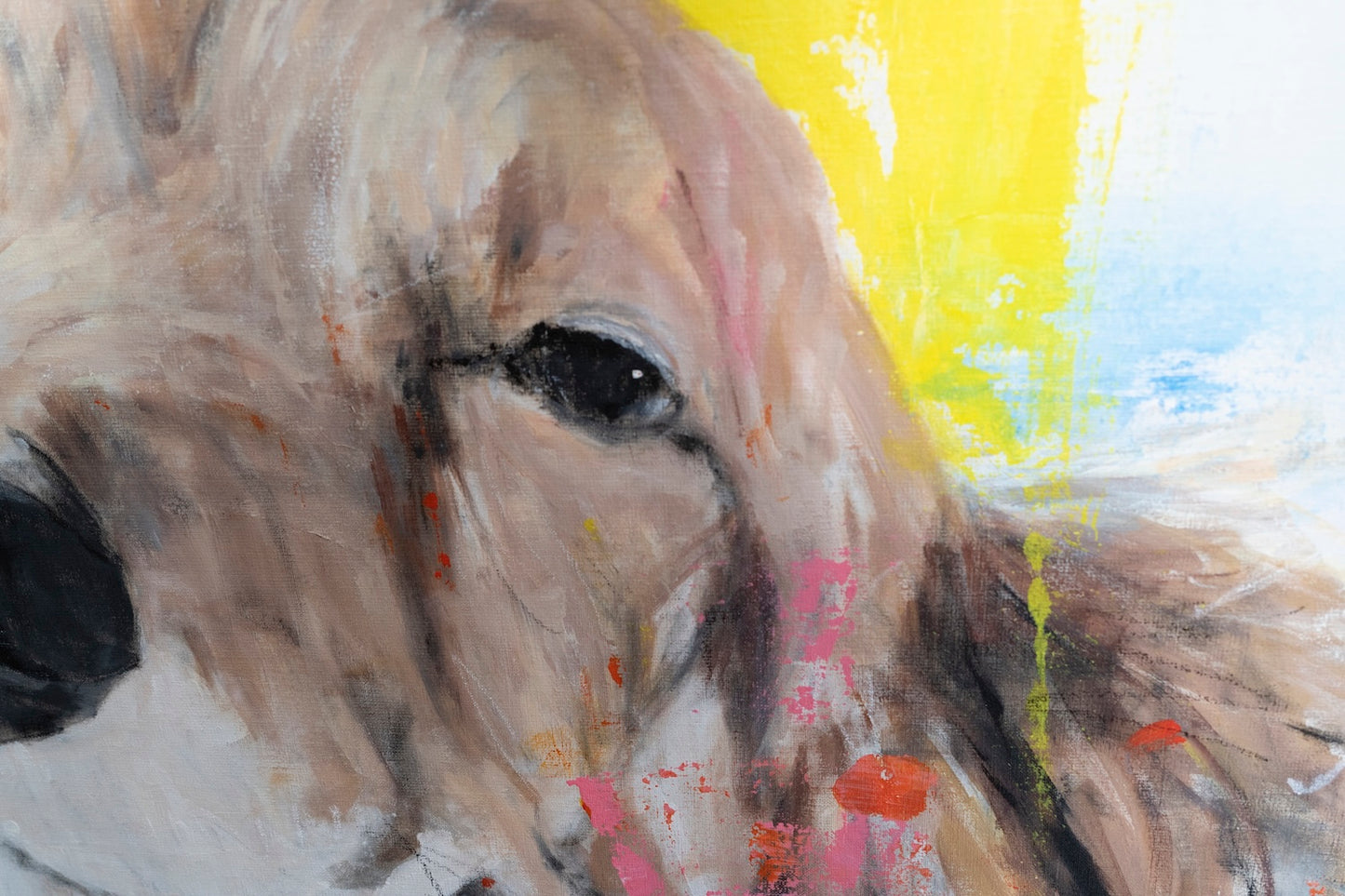 a dog Dachshund  contemporary painting art
