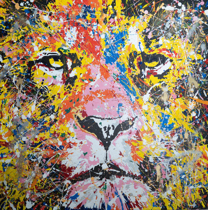 "LION (multi color edition)" painting