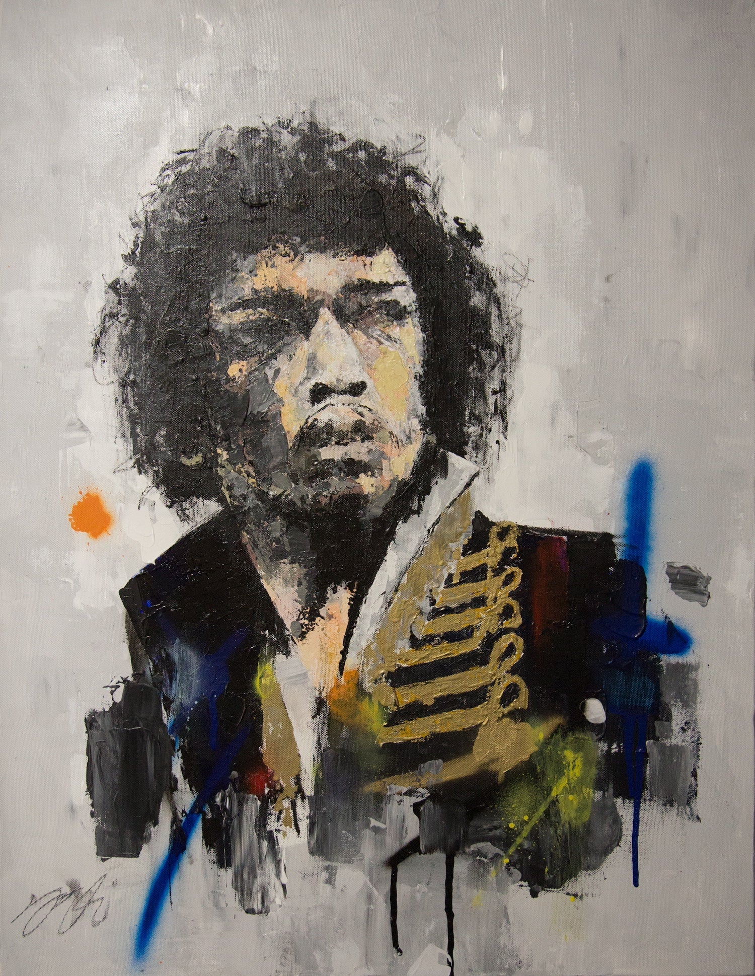 Portrait work UNTITLED (Jimi Hendrix) contemporary painting