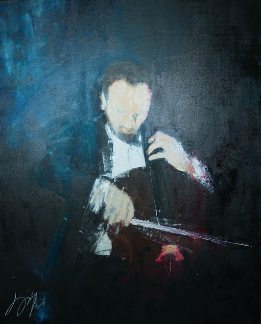 The Cellist contemporary painting