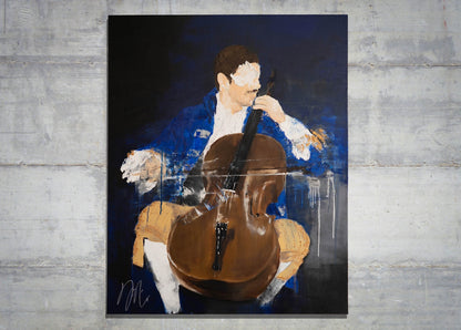 The Cellist contemporary painting