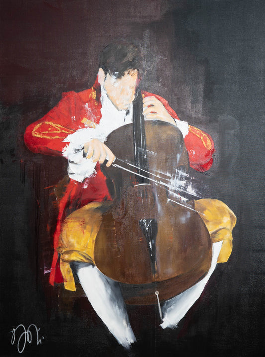 The Cellist contemporary painting