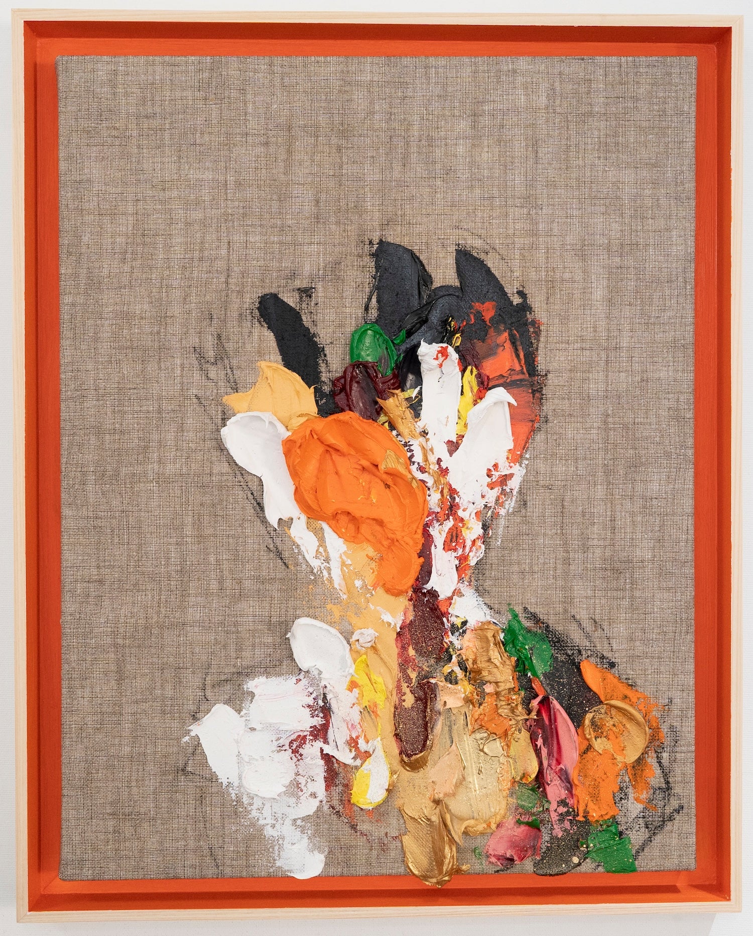 Orange Portrait work      contemporary painting art