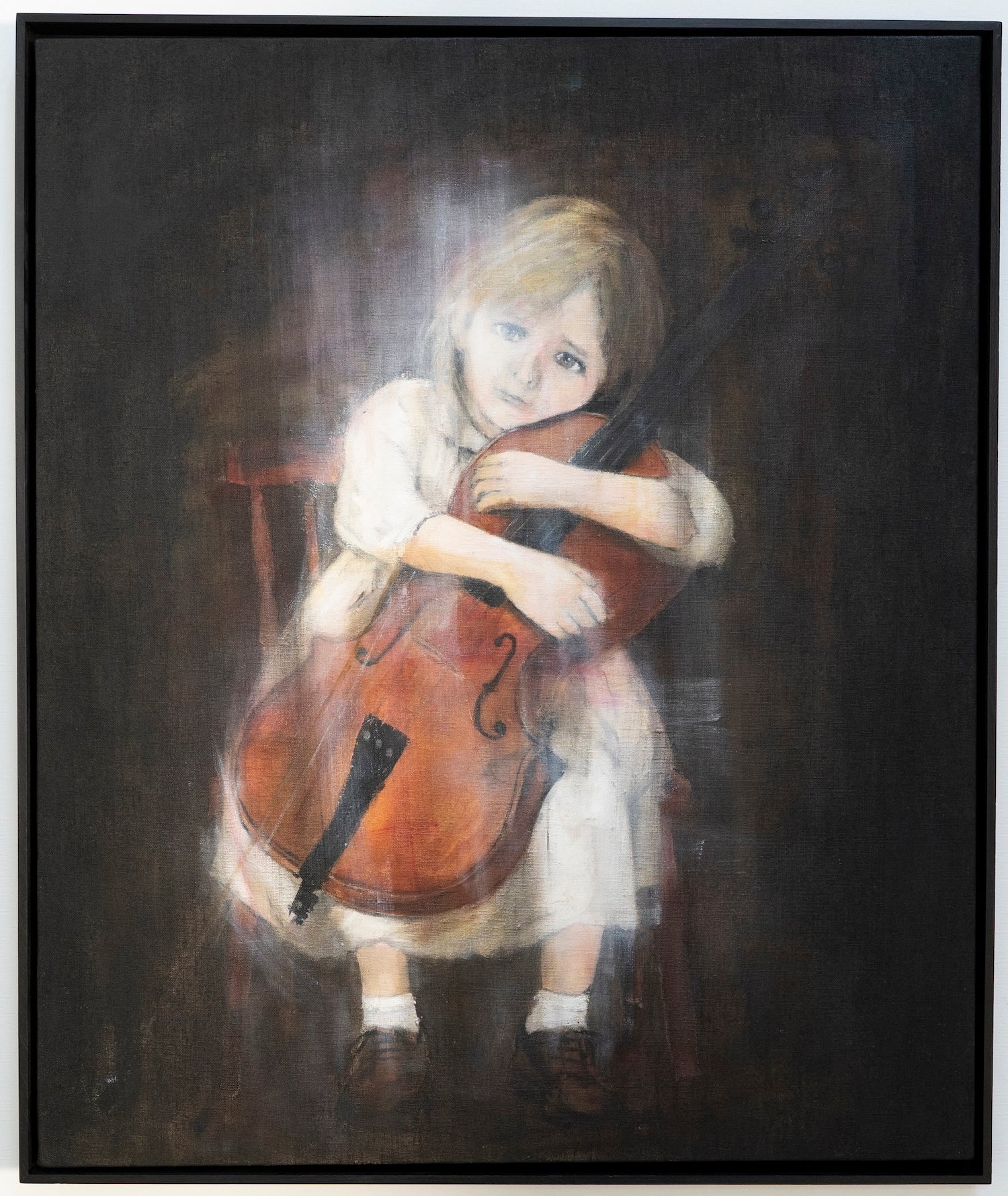a girl cellist  contemporary painting art