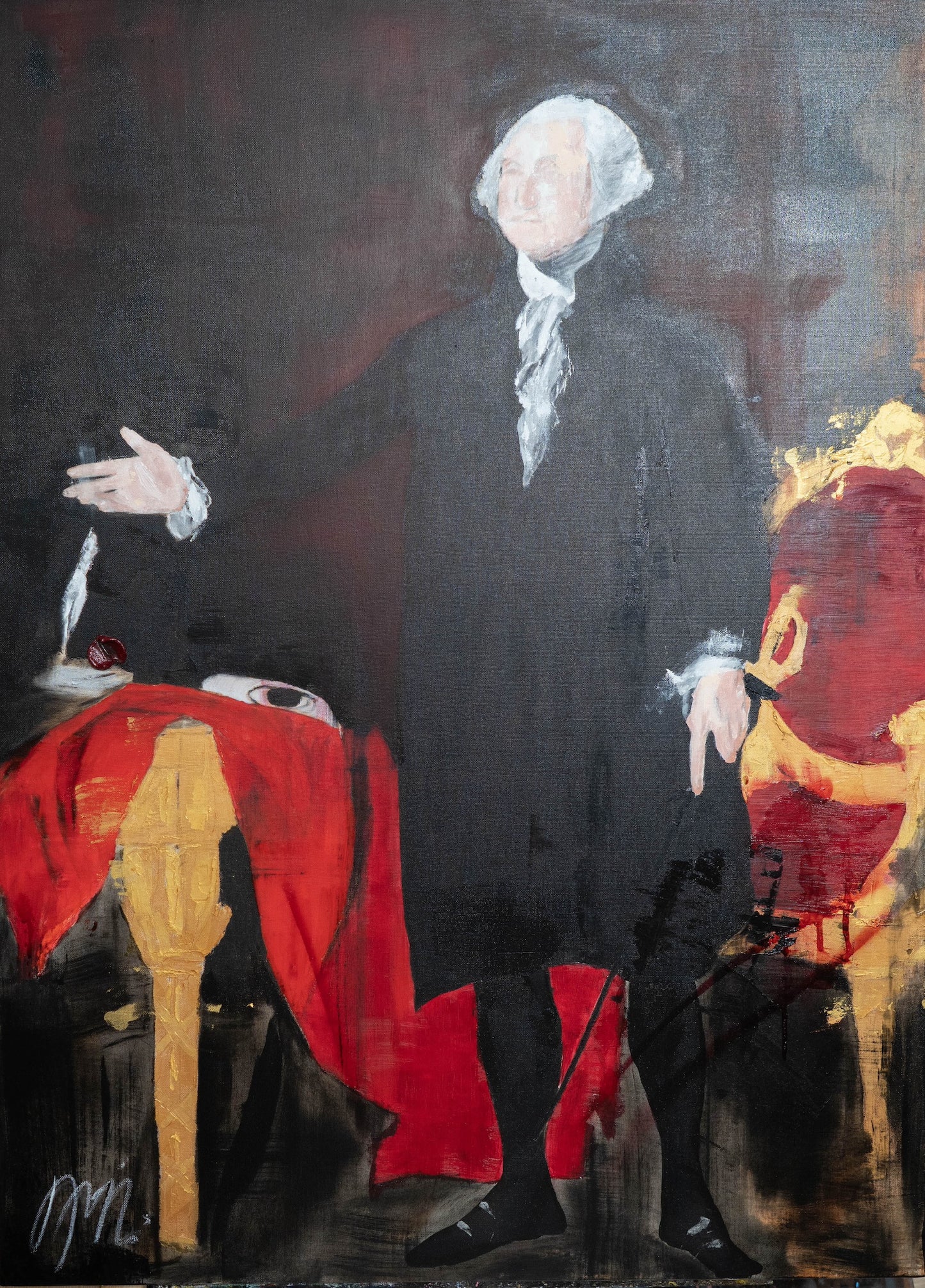 “Lansdowne portrait contemporary after Gilbert Stuart” painting