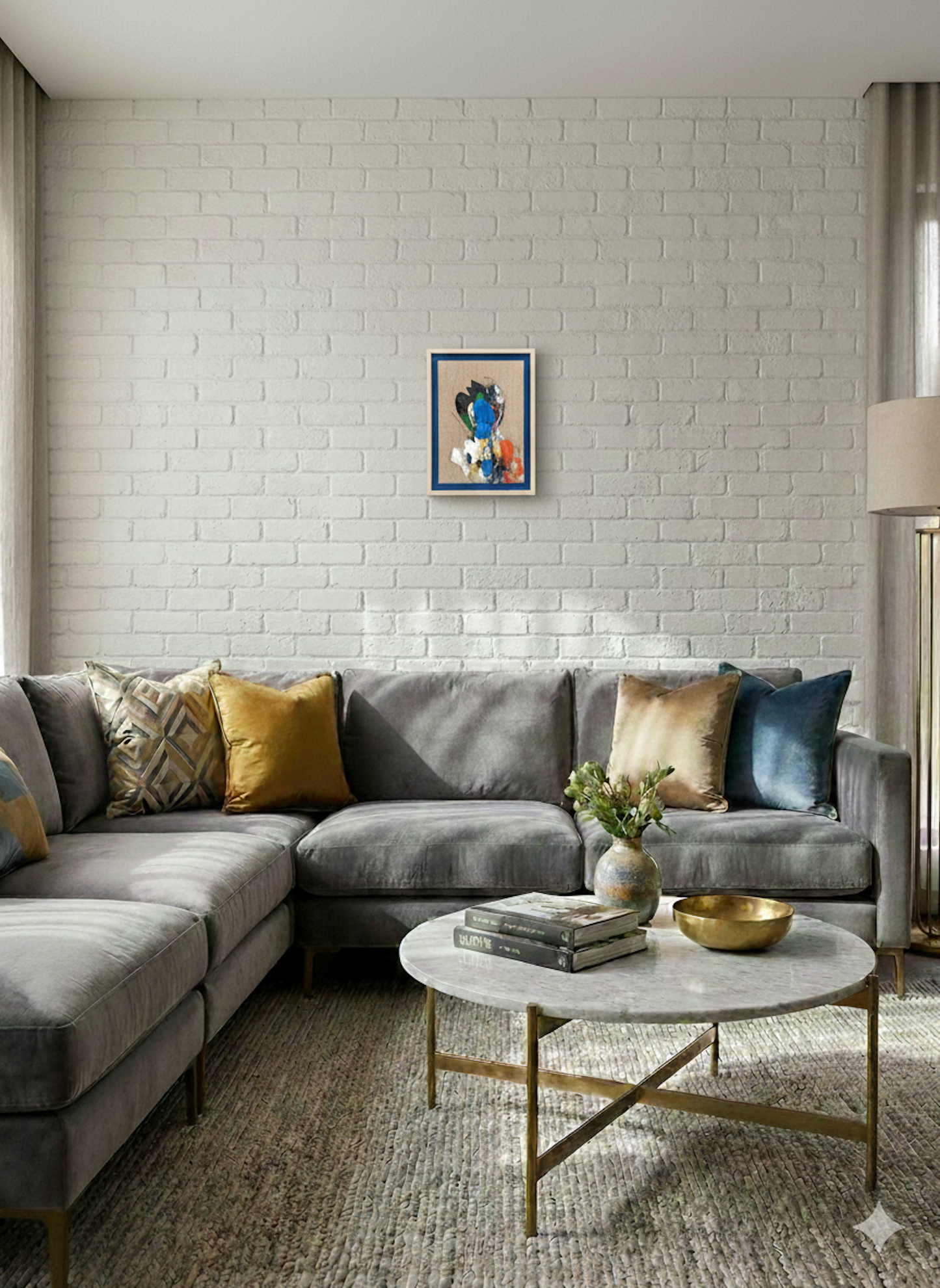 English Blue Portrait work      contemporary painting art