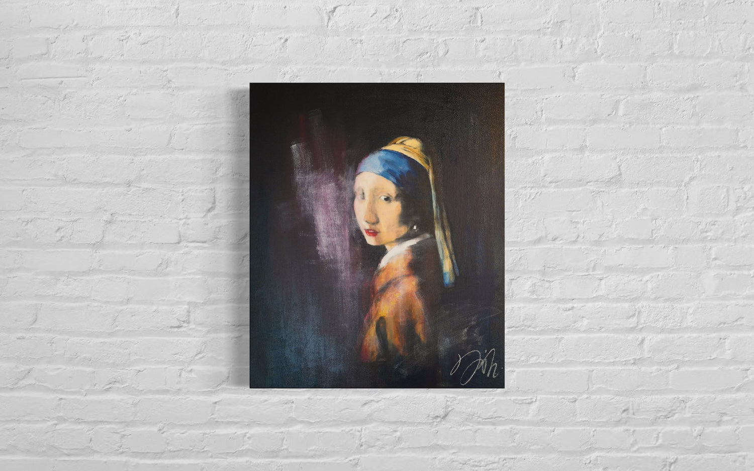 Girl with a pearl earring contemporary painting