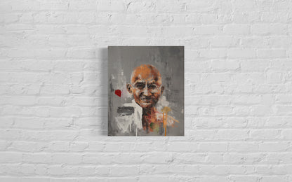 Portrait work UNTITLED(Mohandas Karamchand Gandhi) contemporary painting