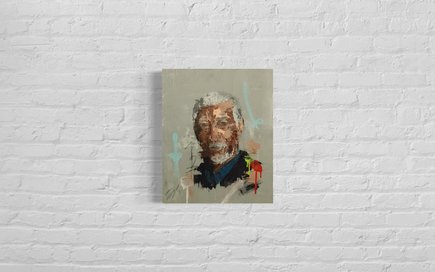 Portrait work UNTITLED(Morgan Freeman) contemporary painting