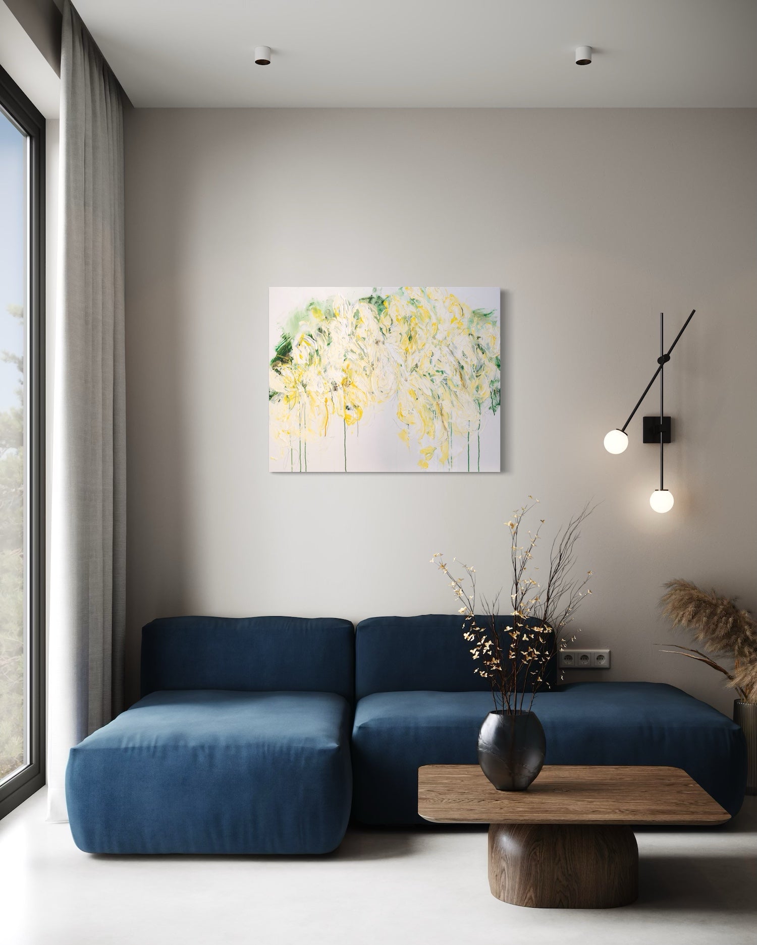 Title of artwork "Flowers" contemporary painting