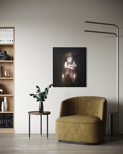 a boy cellist  contemporary painting art