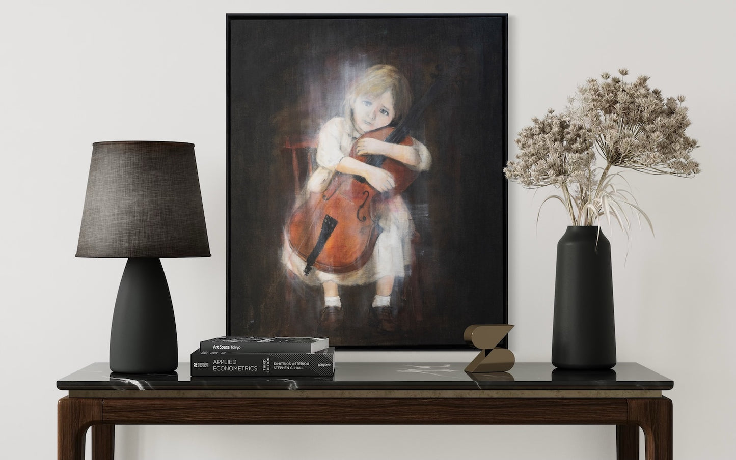 a girl cellist  contemporary painting art