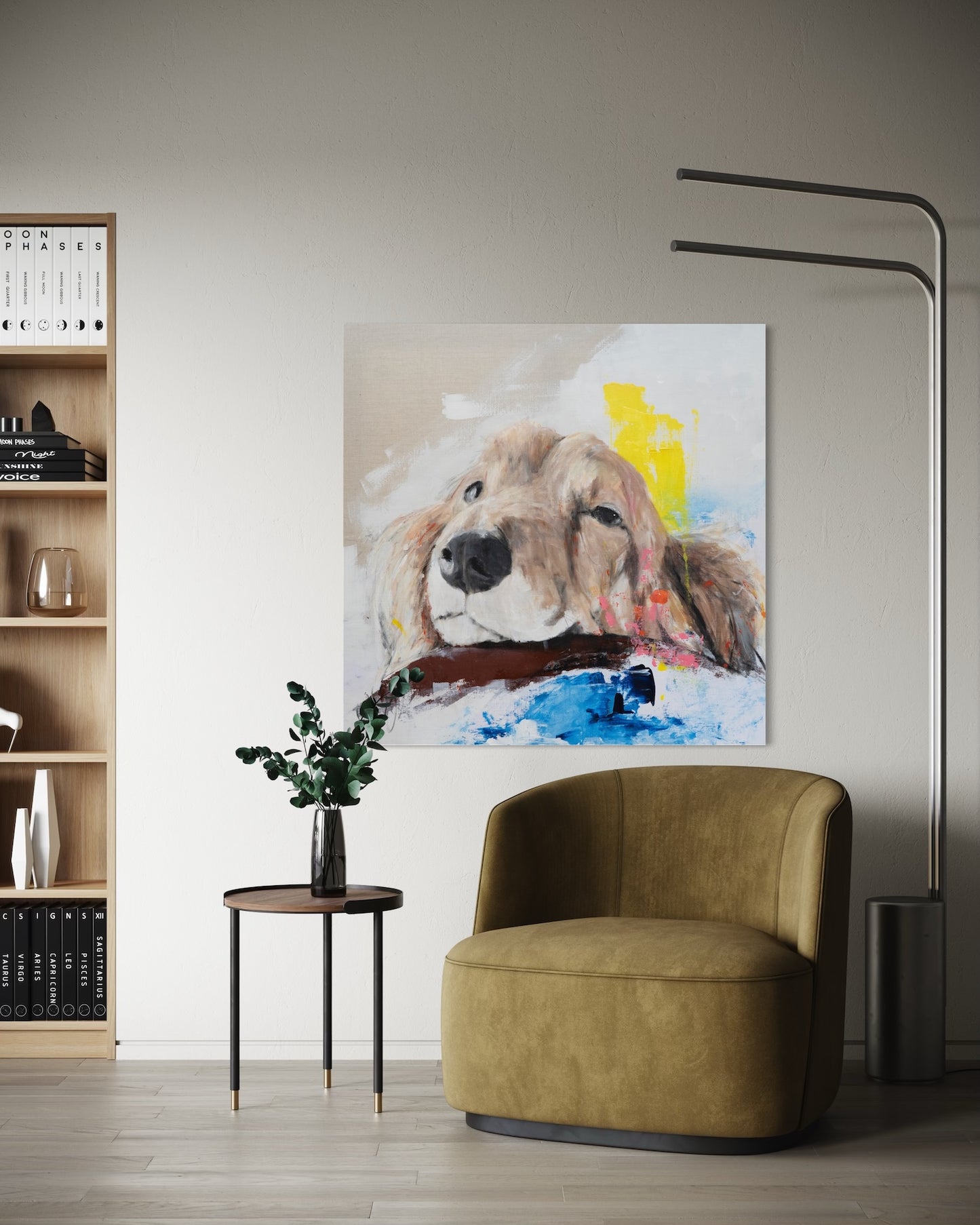 a dog Dachshund  contemporary painting art