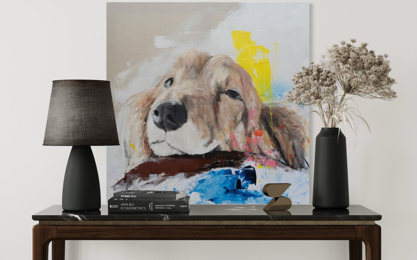 a dog Dachshund  contemporary painting art