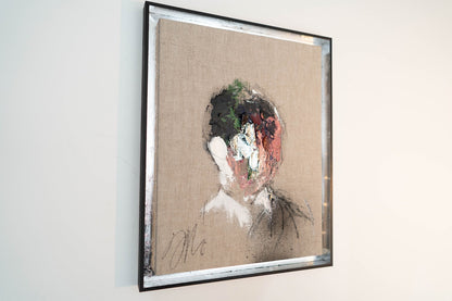 Antique Silver Portrait work contemporary painting art