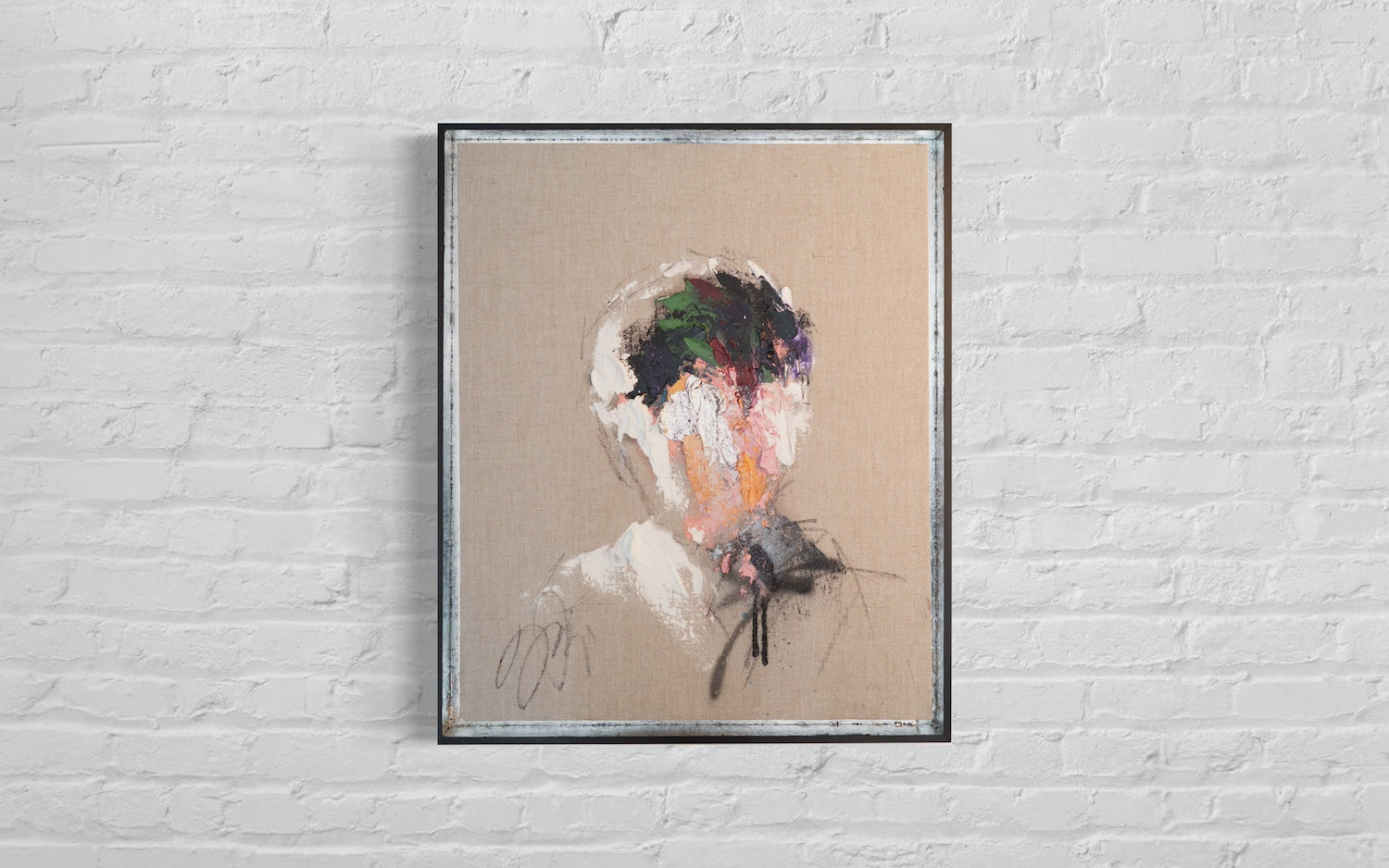 Antique Silver Portrait work (Large size) contemporary painting art