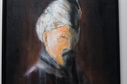 Bust of an old man with turban after Rembrandt contemporary painting art