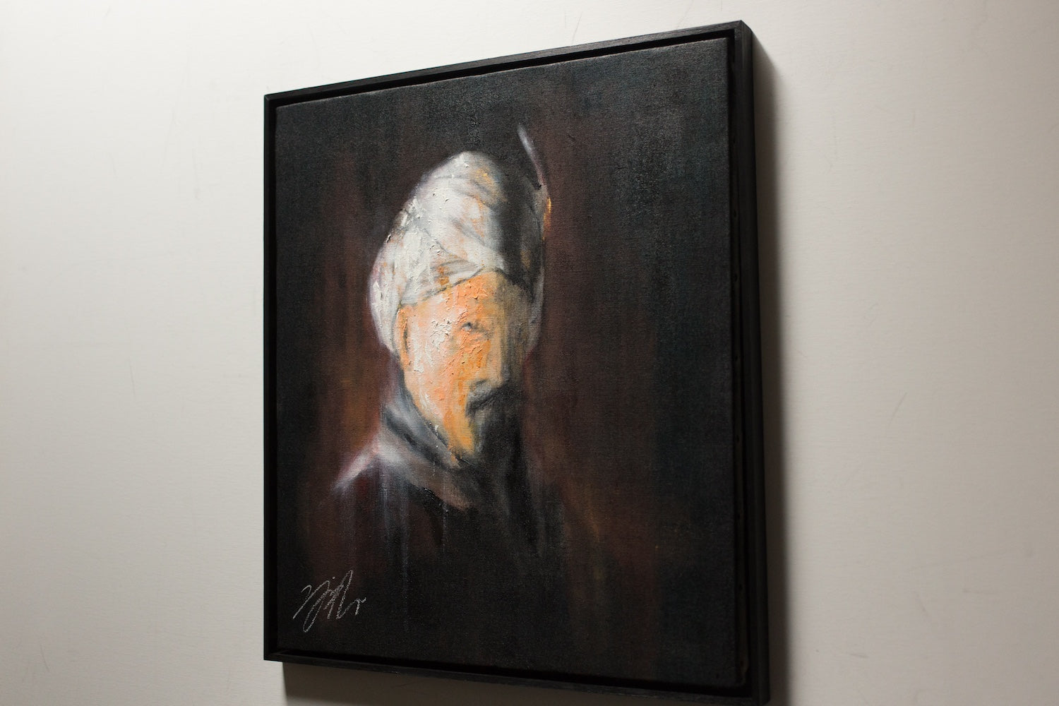 Bust of an old man with turban after Rembrandt contemporary painting art