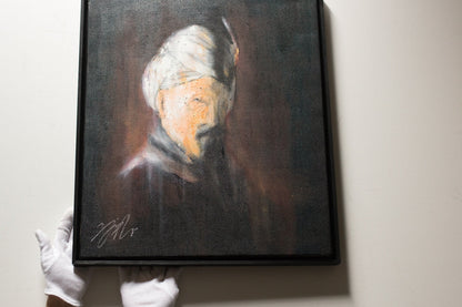 Bust of an old man with turban after Rembrandt contemporary painting art