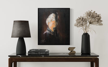 Bust of an old man with turban after Rembrandt contemporary painting art
