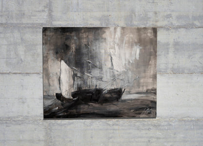’Colliers unloading on Hove Beach’ after John Constable