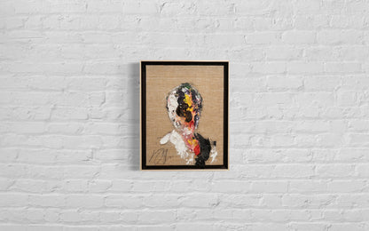 Dark brown Portrait work contemporary painting art