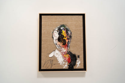 Dark brown Portrait work contemporary painting art