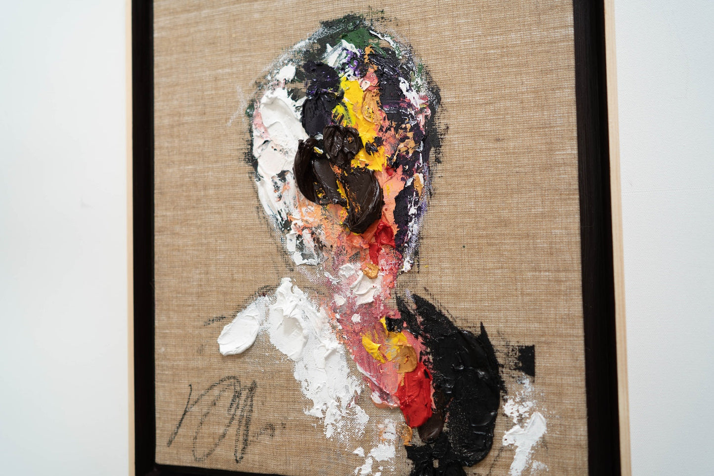 Dark brown Portrait work contemporary painting art