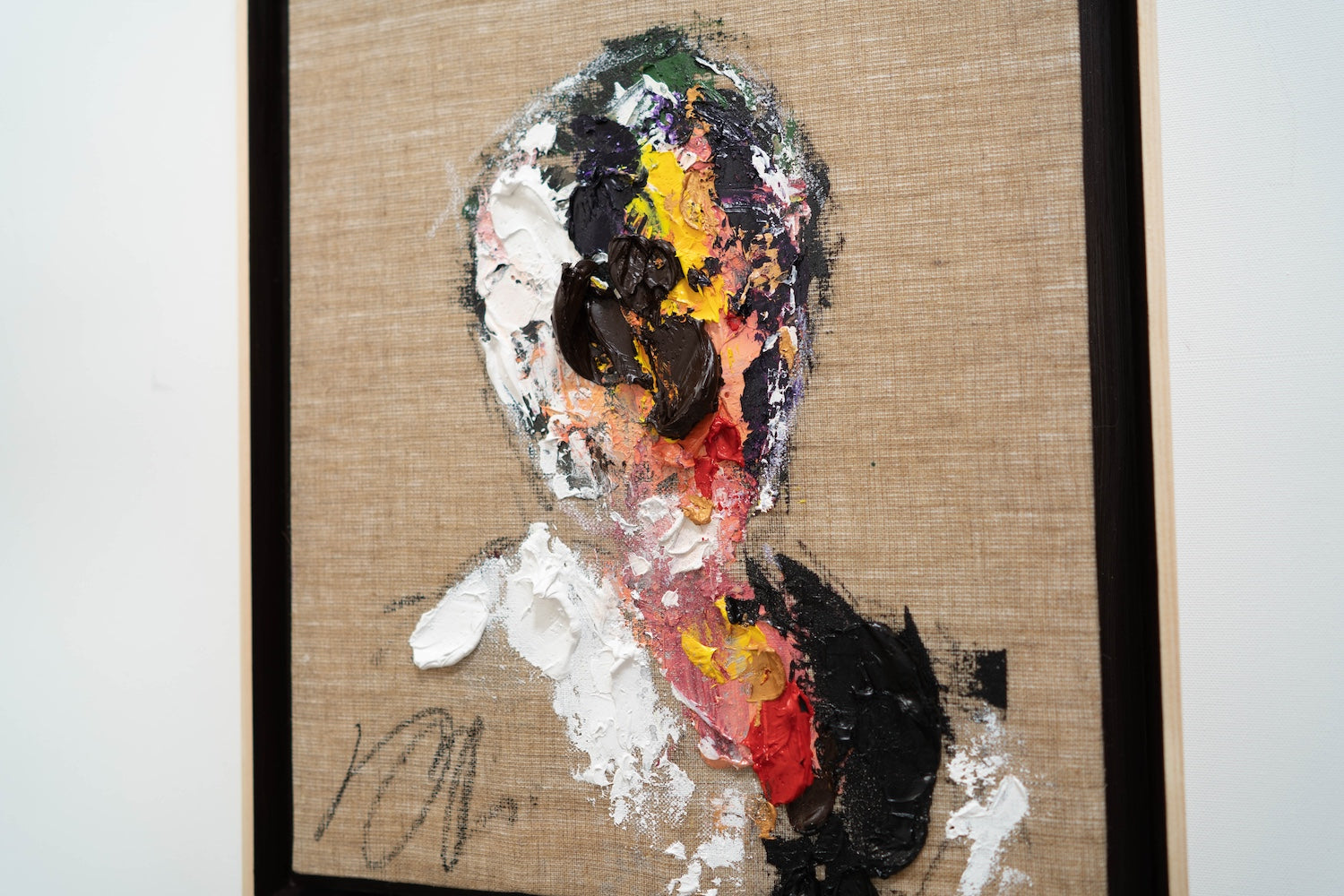 Dark brown Portrait work contemporary painting art