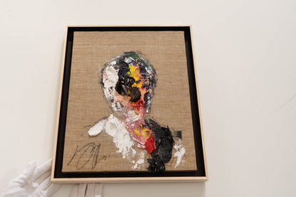 Dark brown Portrait work contemporary painting art