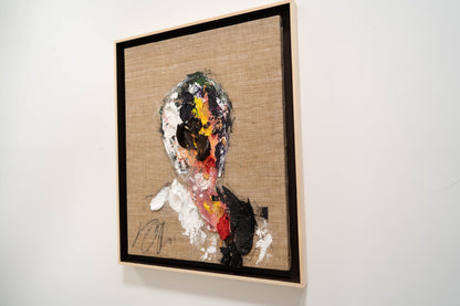 Dark brown Portrait work contemporary painting art