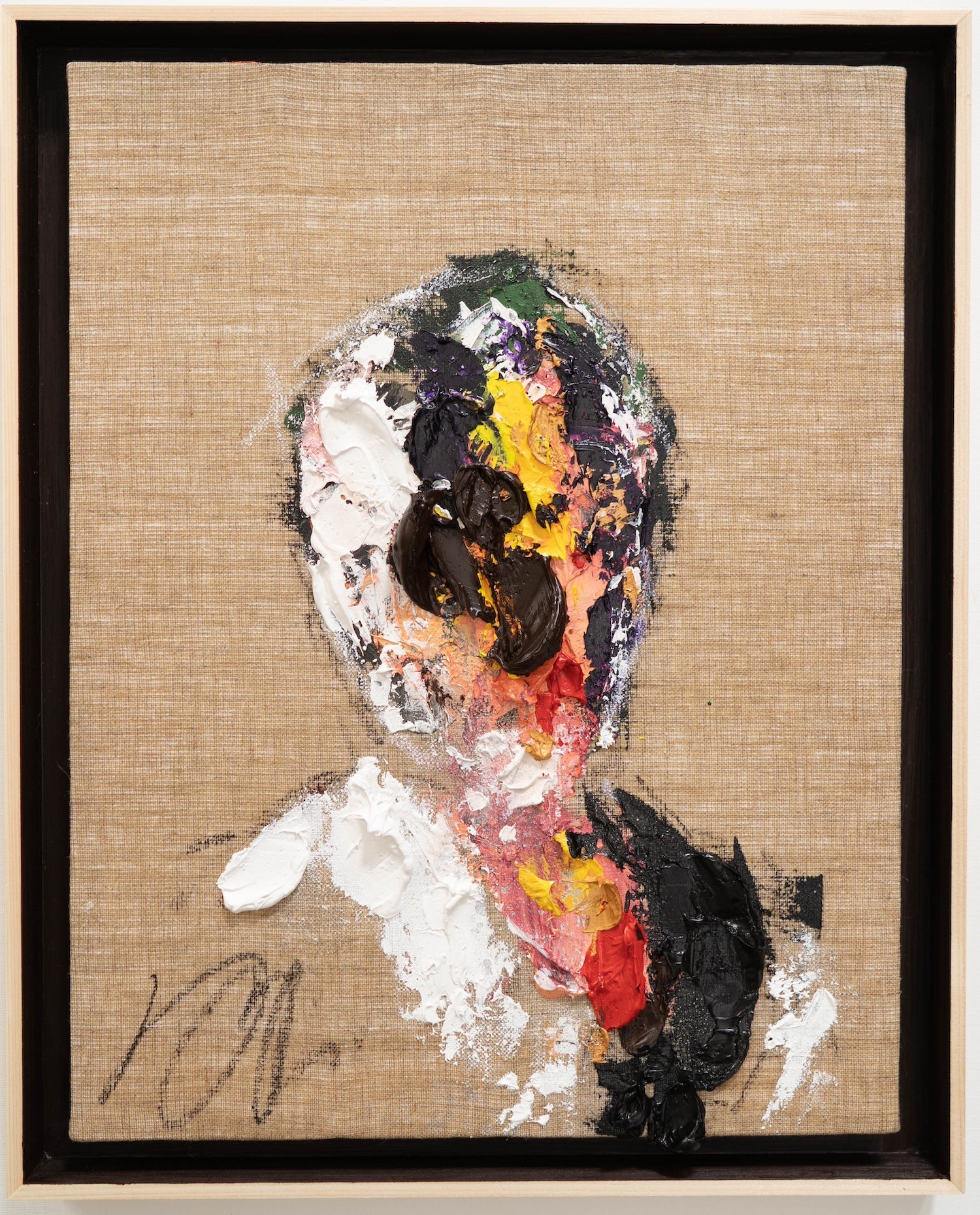 Dark brown Portrait work contemporary painting art