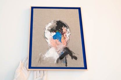 English Blue Portrait work contemporary painting art