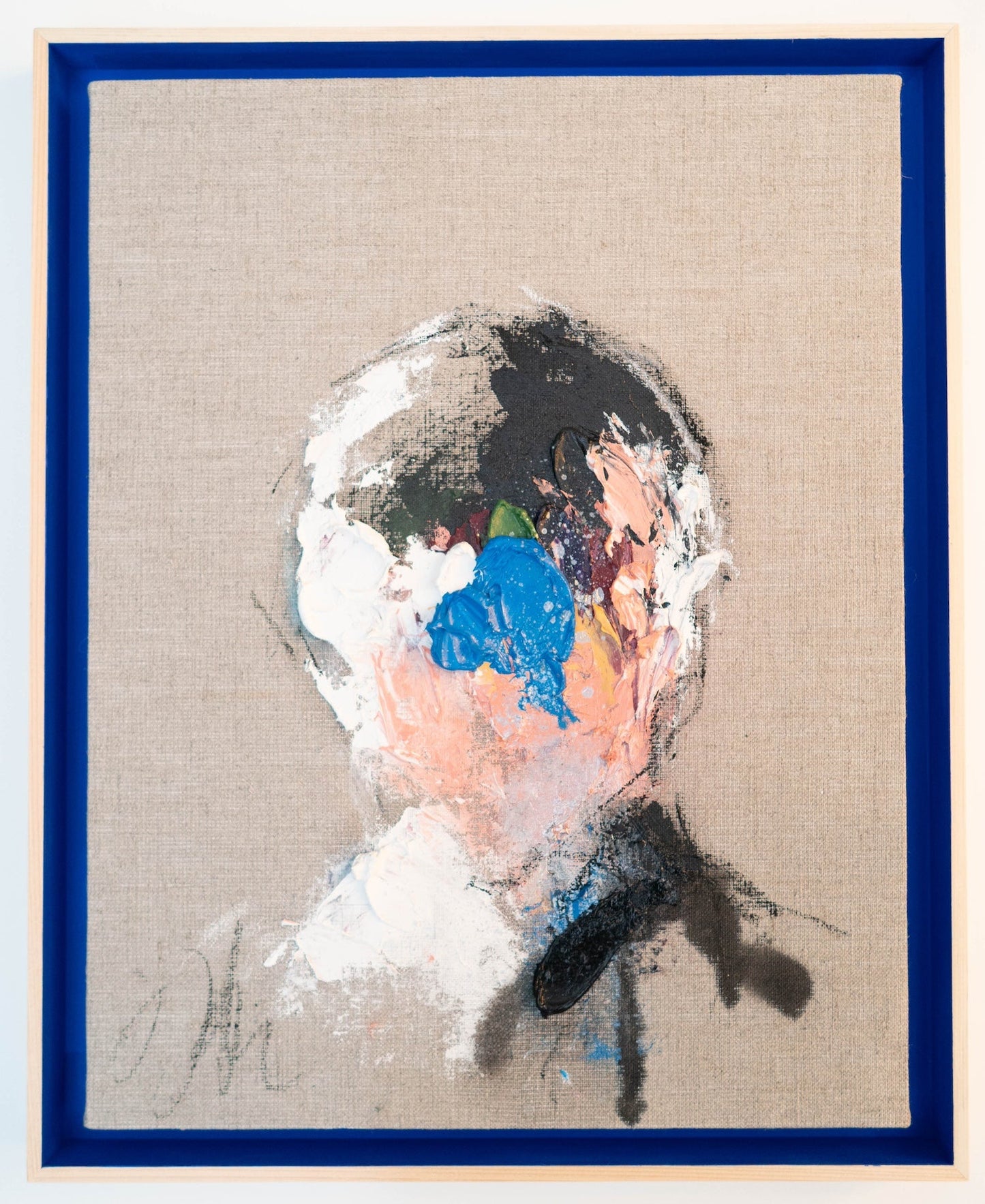 English Blue Portrait work contemporary painting art