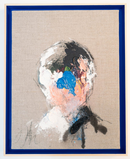 English Blue Portrait work contemporary painting art