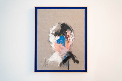 English Blue Portrait work contemporary painting art