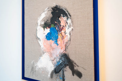 English Blue Portrait work contemporary painting art