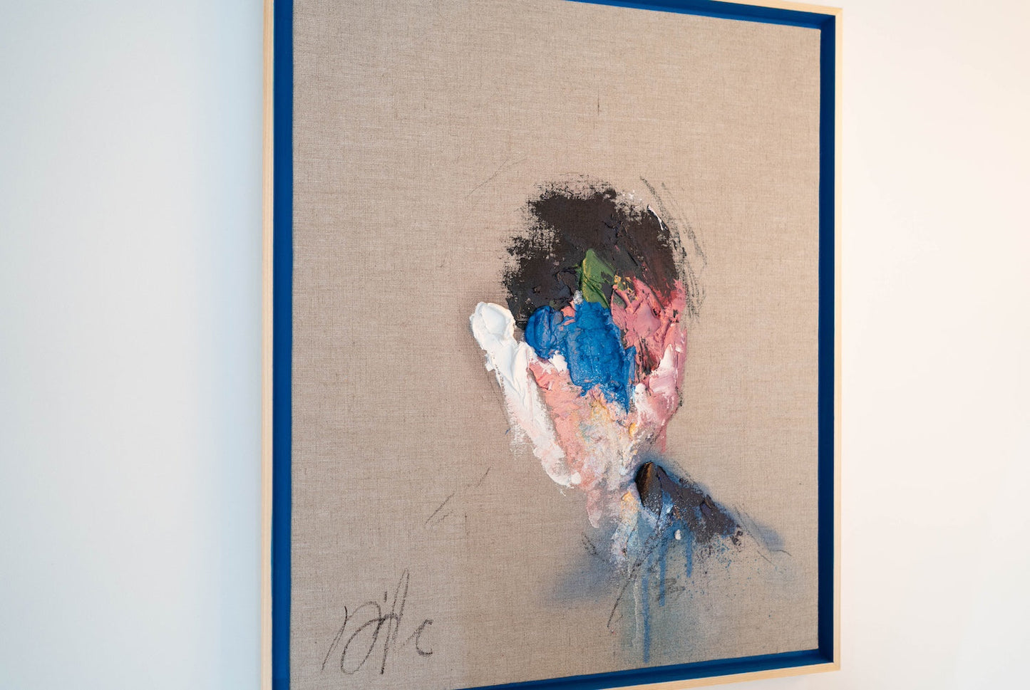 English Blue Portrait work (Large size) contemporary painting art