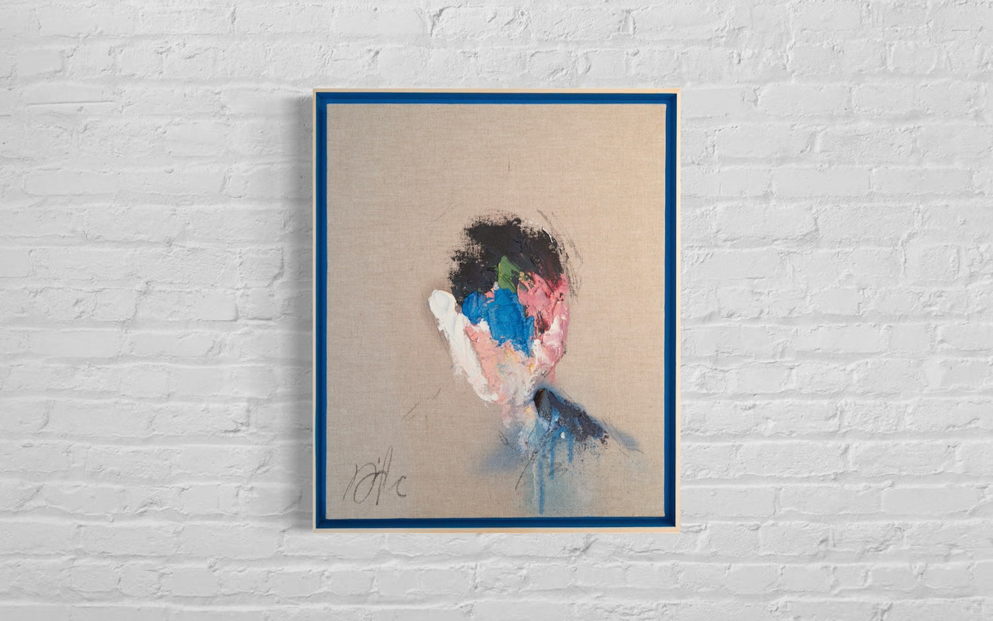 English Blue Portrait work (Large size) contemporary painting art