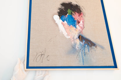 English Blue Portrait work (Large size) contemporary painting art