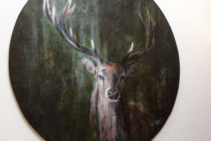 God bless you 幸せを運ぶトナカイ (happiness) contemporary painting art