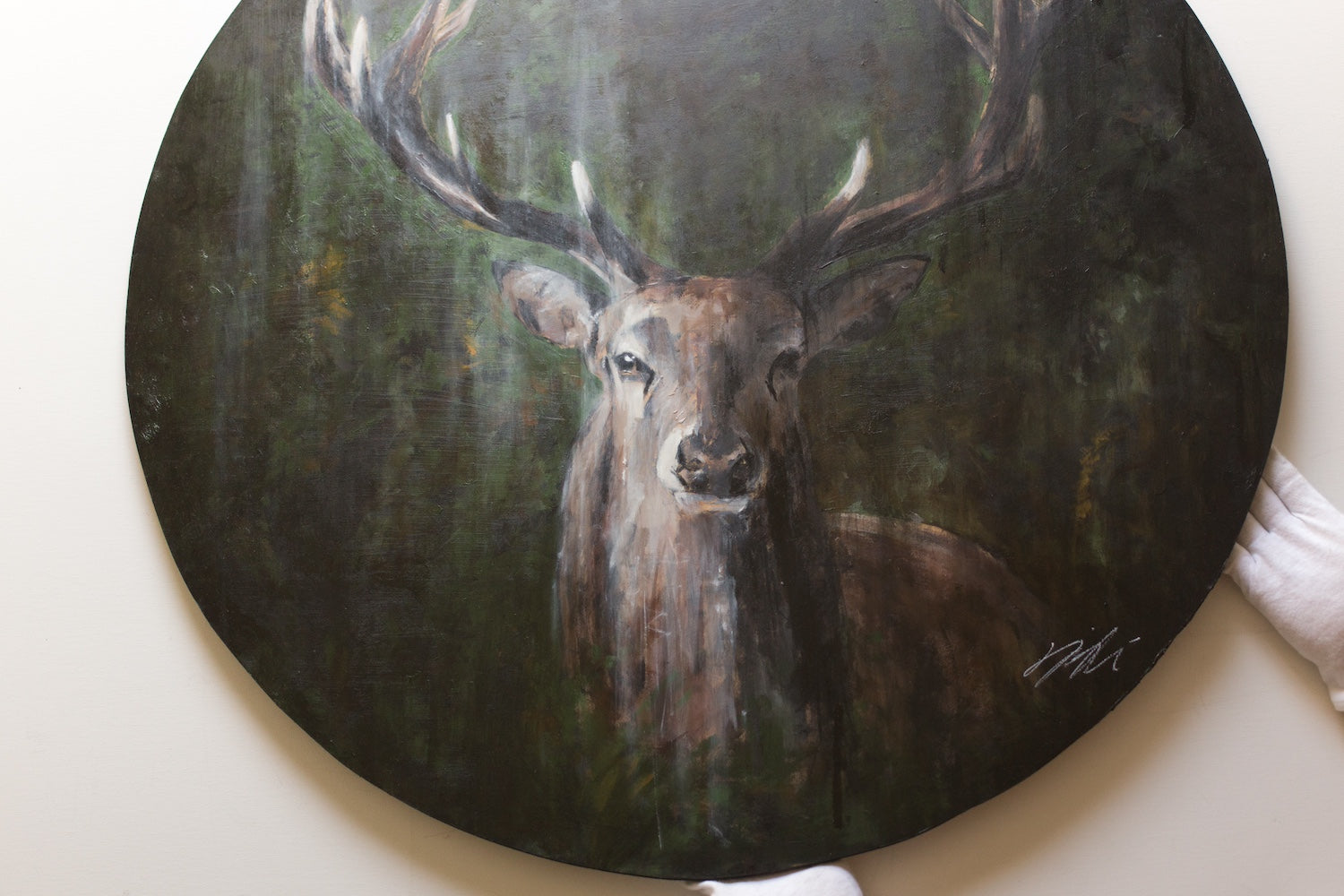 God bless you 幸せを運ぶトナカイ (happiness) contemporary painting art