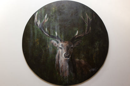 God bless you 幸せを運ぶトナカイ (happiness) contemporary painting art