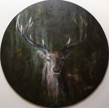 God bless you 幸せを運ぶトナカイ (happiness) contemporary painting art