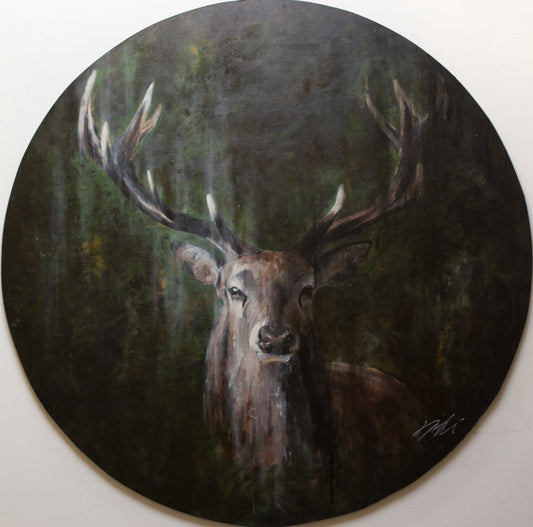 God bless you 幸せを運ぶトナカイ (happiness) contemporary painting art