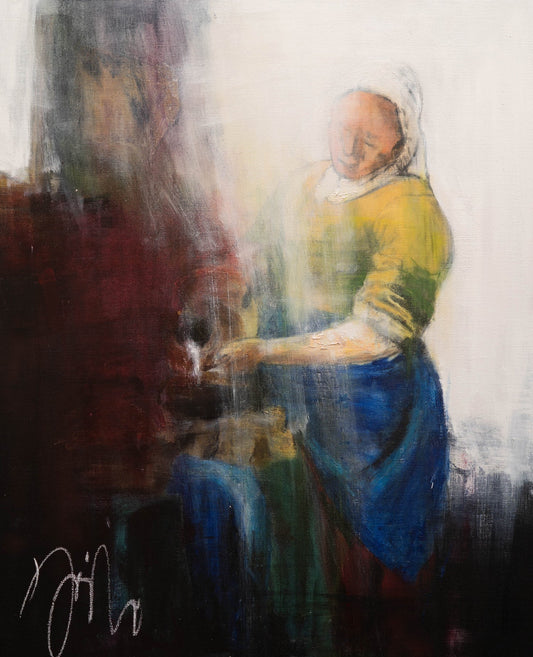 Het melkmeisje contemporary after Essential Vermeer contemporary painting art