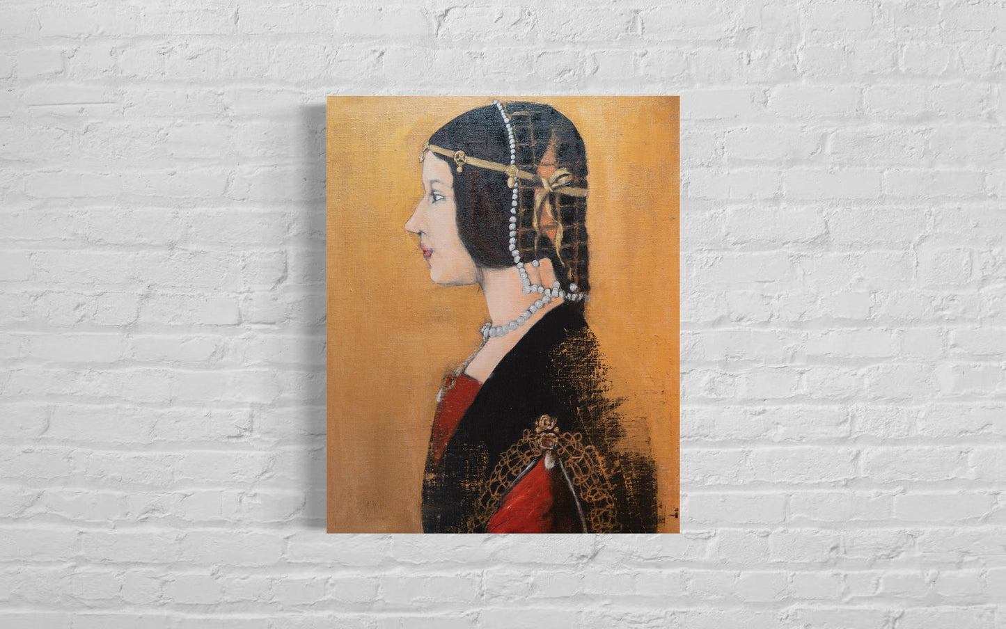 La Bella Principessa contemporary after Leonardo da vinci contemporary painting art