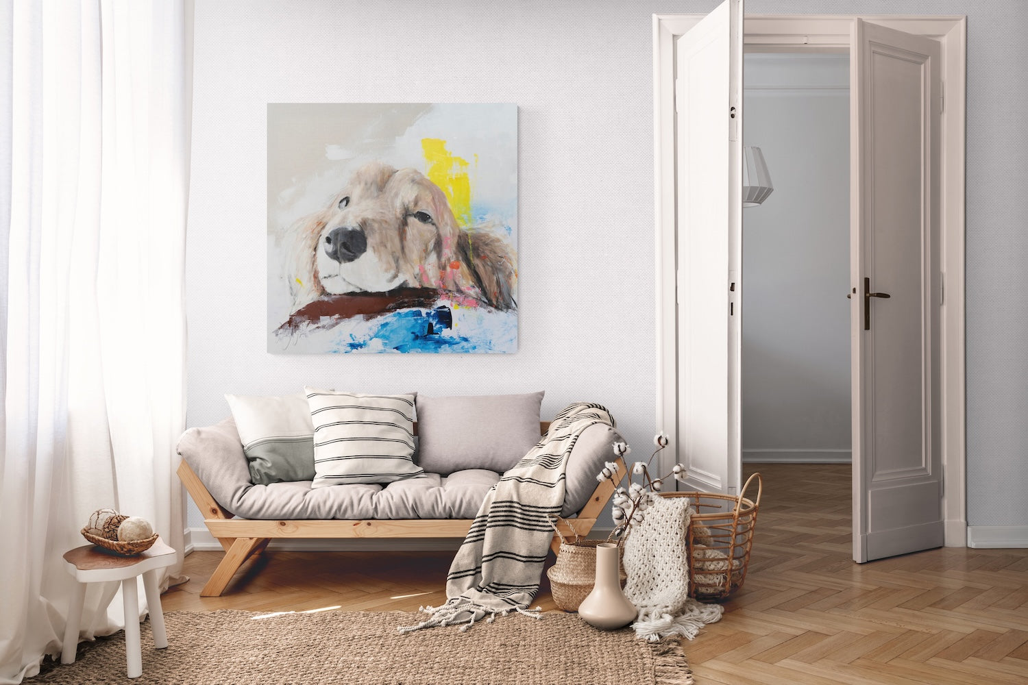 a dog Dachshund  contemporary painting art