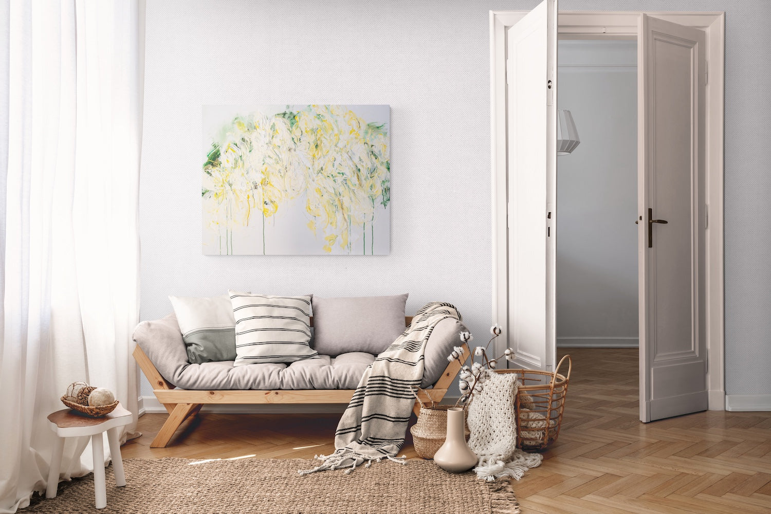 Title of artwork "Flowers" contemporary painting