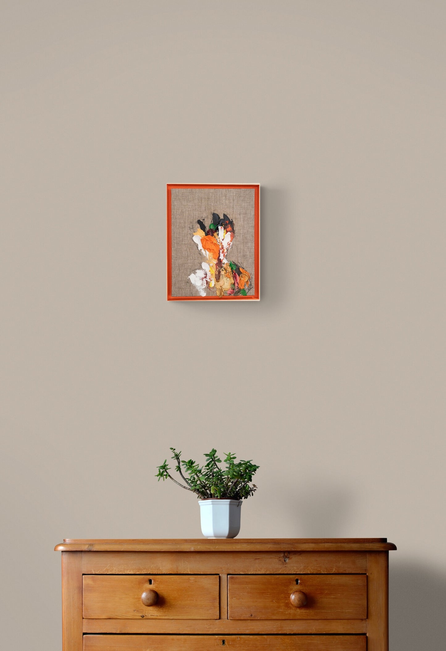 Orange Portrait work      contemporary painting art